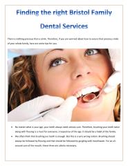 Finding the right Bristol Family Dental Services.pdf