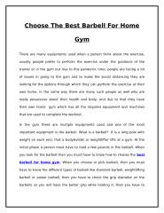 Choose The Best Barbell For Home Gym.doc